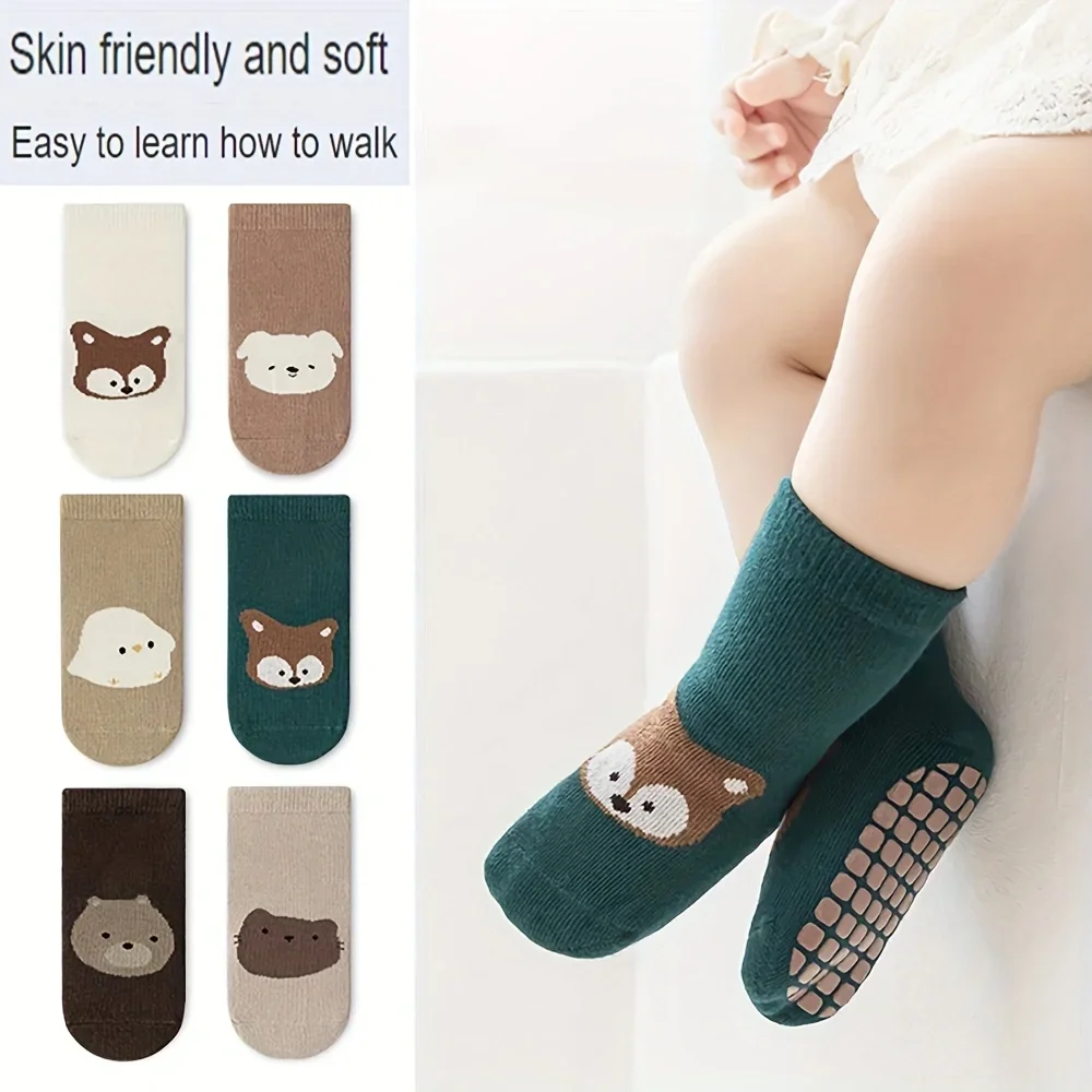 6 Pairs Autumn And Winter Larg - Unisex Baby Socks Non Slip 评论和价格